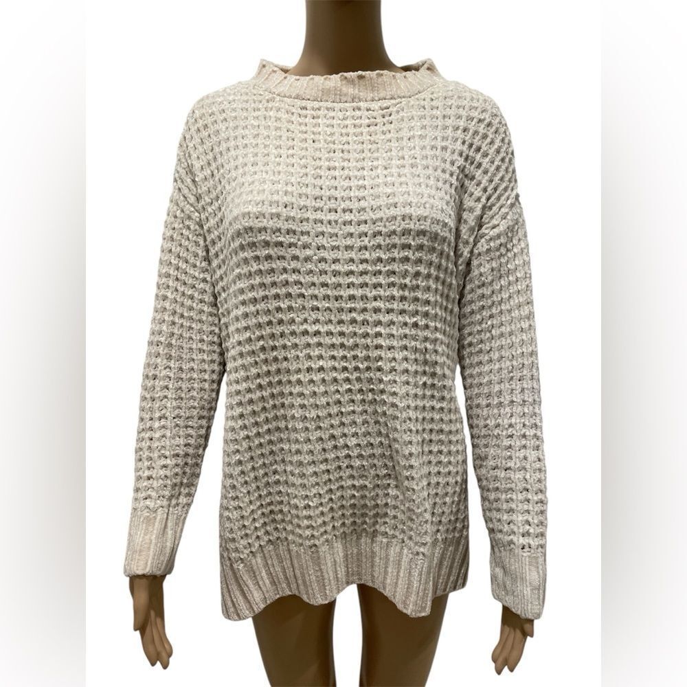 Altar State Cozy Cream Waffle Knit Sweater size S